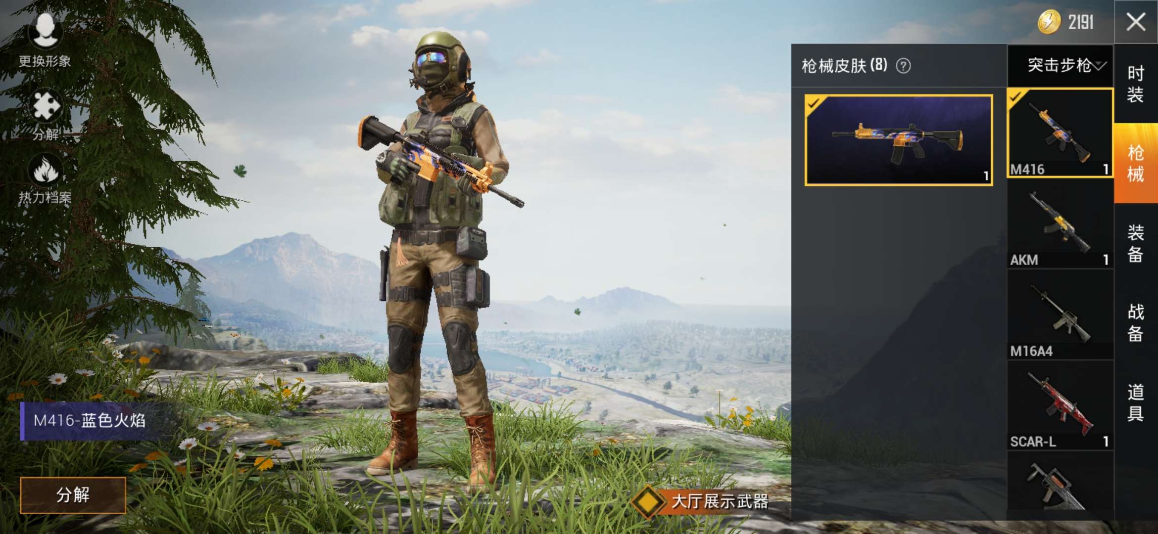 和平精英特种空勤套装m4蓝色火焰sks玉龙愤怒小鸟降落伞等10套紫套装